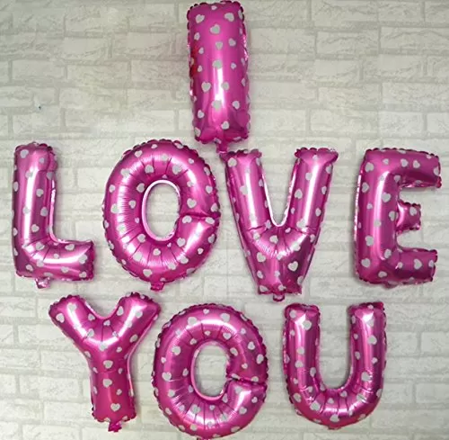 Alphabet Letter I Love You Foil Balloons (Pink_17 Inch), 3 image
