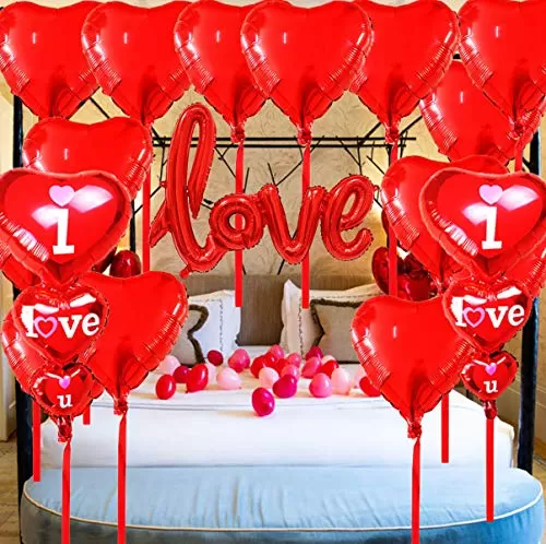 (Pack of 23) Valentine Balloons Combo / Anniversary / Marriage Party Decoration - Multi, 3 image