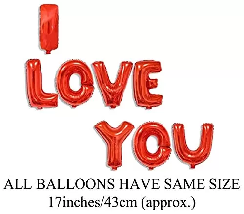 (Pack of 53) I Love You Red Foil Balloon I Love u Balloons Love Balloons for Decoration Love Balloons for Brthday Love Balloons for Anniversary, 5 image