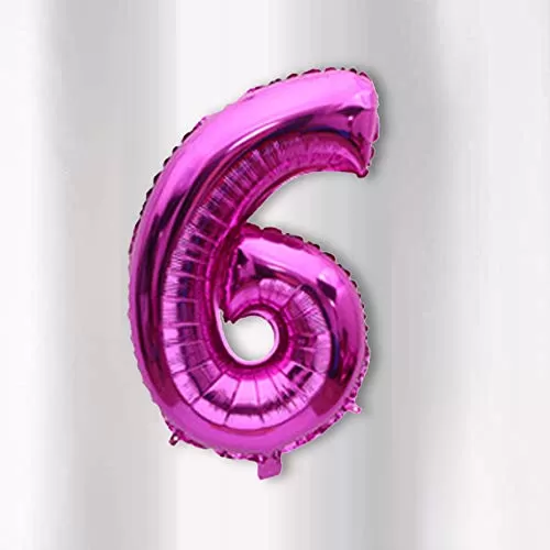 Number 6 Balloon Number 6 foil Balloon Six Number Balloon for Brthday Party Decoration Engagement Anniversary Party Decoration - Pink, 2 image
