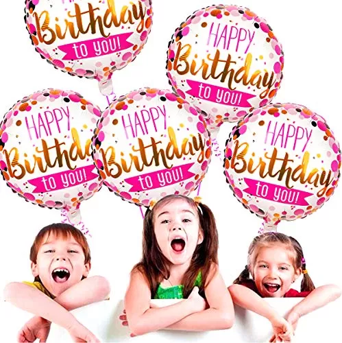 (Pack of 9) 18 Inch Happy Brthday To You Round Foil Balloons / Happy Brthday Balloons For Decoration / Brthday Party Supply / Foil Balloon Happy Brthday / 1st Brthday Party Props / Happy Brthday foil Balloon / Balloons for Decoration - Multi, 4 image