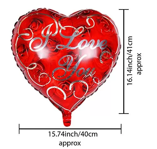 Hert ShapeI Love You Foil Balloons (Red_Pack OF 2), 2 image