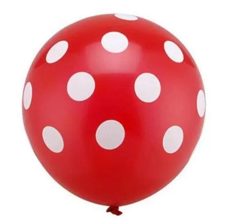 12-inch Green and Red Polka Dot Balloons - Pack of 50, 3 image