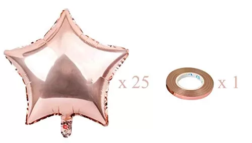(Pack of 25) 9 Inch Star Shaped Balloons / Star Shape Balloons for Decoration - Rose Gold, 4 image