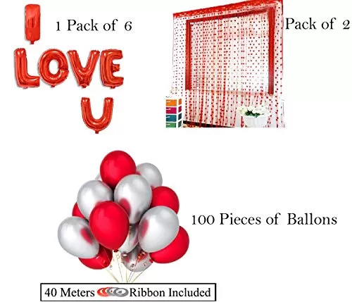 Valentine Balloons for Decoration (Multicolour) - Pack of 108, 4 image