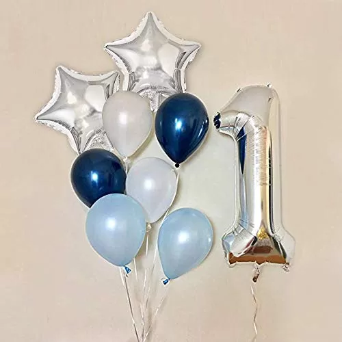 (Pack of 11) Foil Balloons for Brthday Decoration Number 1 Balloons for Brthday First Brthday Decorations boy, 3 image
