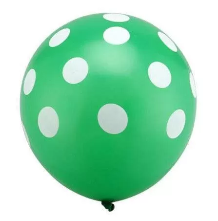12-inch Green and Red Polka Dot Balloons - Pack of 50, 4 image