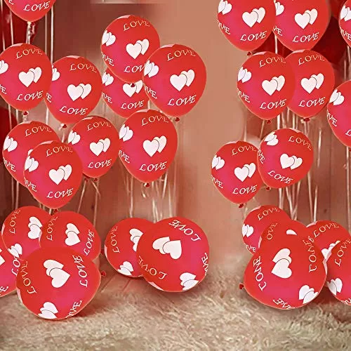 Love Balloons for Decoration hert Shape Balloons for Decoration Balloons for Decoration Valentines Day Decoration Items - Red, 5 image