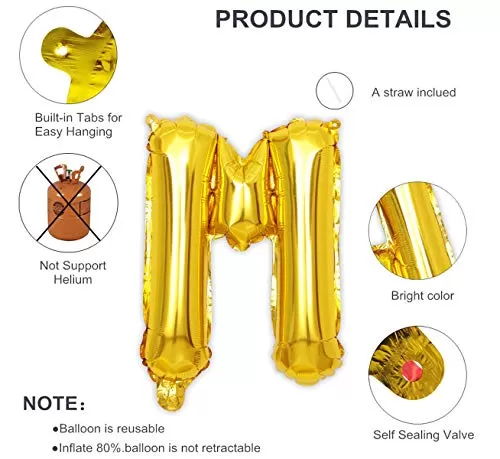 16 Inch Gold Letter Balloons Alphabet Foil Balloons for Brthday Wedding Graduation Bachlorette Bridal Shower Party Decorations Supplies, 3 image