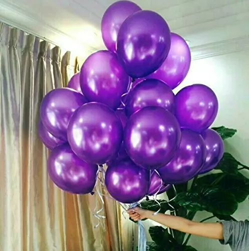Metallic Balloons (Dark Purple_10 Inch_Pack Of 100), 2 image