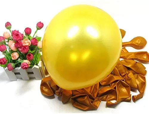 Metallic Balloons (Light Golden_10 Inch_Pack Of 50), 2 image