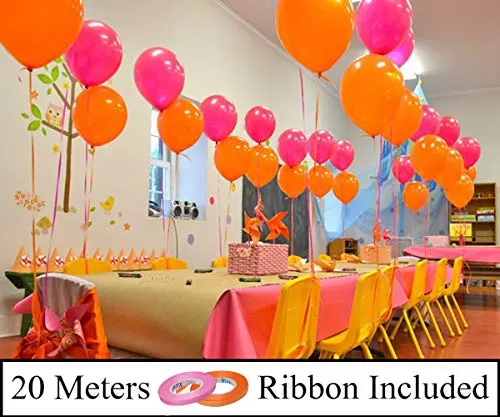 (Pack of 50) Metallic Balloons Pink & Orange for Brthday Decoration Decoration for Weddings Engagement Small Shower 1st Brthday Anniversary Party Princess Theme Brthday Party supplies Office Party, 5 image