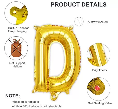 16 Inch Gold Letter Balloons Alphabet Foil Balloons for Brthday Wedding Graduation Bachlorette Bridal Shower Party Decorations Supplies, 3 image