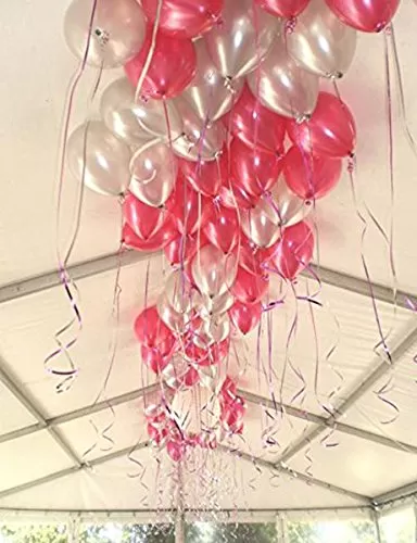 10 Inch (Pack of 50) Metallic Balloons for Brthday Decoration Weddings Engagement (Red and Silver), 2 image