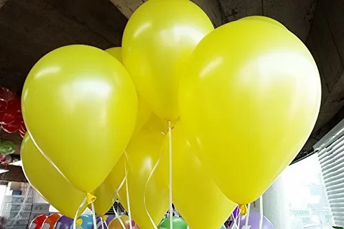Metallic Balloons (Yellow_10 Inch_Pack Of 100), 3 image