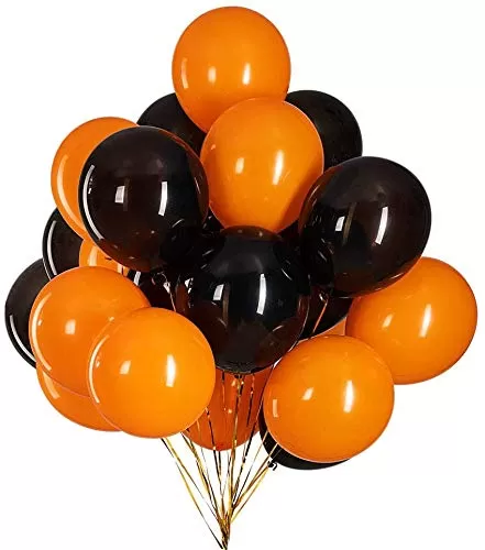 Halloween Themed Balloons- Pack of 100 for Halloween Party Decorations (Black & Orange), 2 image
