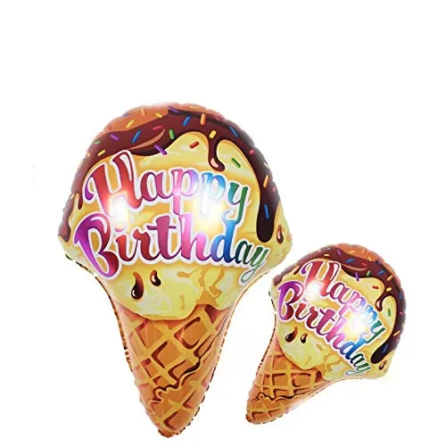 Large Icecream Cone Food (Set of 2) Foil Balloons 21 inch Party Balloons for Office Home Party Decoration Accessory, 4 image