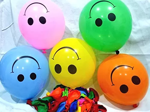 Multi Colored Smiley Balloon Printed Face Expression Latex Balloon 50 Pcs Multicolor Balloon/Smiley Balloon/Brthday Decoration/Brthday Balloon (Multicolor Smiley-50), 3 image