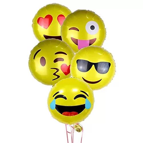 Happy Wink Smiley Theme Foil Balloon for Smiley Theme Party Supply Decoration, 5 image
