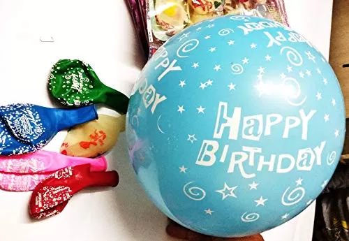 (50 Pcs) 12 Inch Happy Printed Balloons for Decoration/Brthday/Small Shower/Photoshoot, 3 image