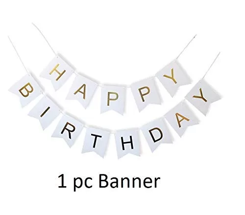 Products 1st Brthday Party Decoration Set Includes White Banner Balloons and Curtain Pack of 29 Pcs, 2 image