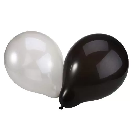 Balloons for Brthday Decorations (Metallic Silver and Black) (Pack of 300), 6 image