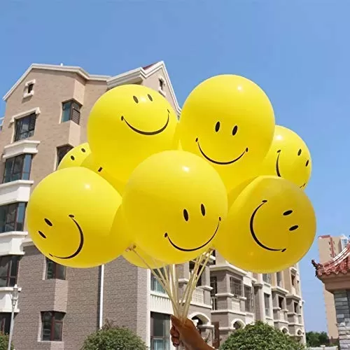 Products "Smiley" Printed Yellow Balloons for Brthday / Anniversary and Any Other Party Decoration (Pack of 20), 4 image