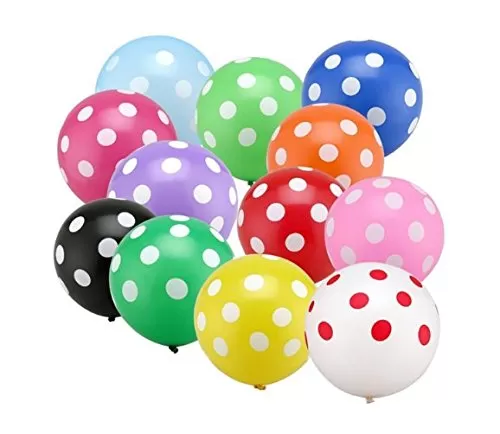 Party HubPrinted Polka Dot Brthday Balloons for Decoration with Pump (Multicolor Pack of 30), 2 image