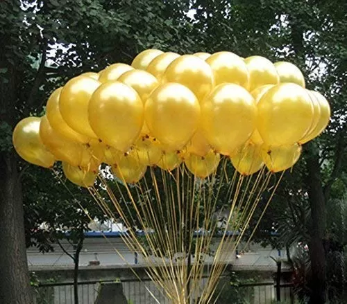 Products HD Metallic Finish Balloons for Brthday / Anniversary Party Decoration ( Golden ) Pack of 100, 5 image