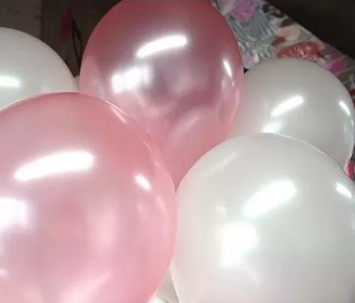 Products HD Metallic Finish Balloons for Brthday / Anniversary Party Decoration ( Pink White ) Pack of 50, 5 image