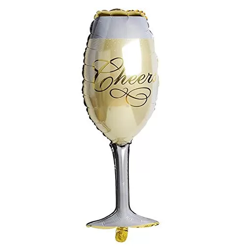 36" Wine Glass and Champagne Foil Balloons for Wedding Brthday Party Anniversary Decorations (Wine Glass and Champagne), 3 image