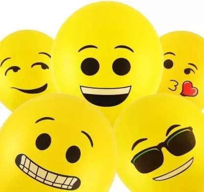 Smiley Balloon Printed Face Expression Latex Balloon 30 Pcs Yellow/Emoji Balloon/Smiley Balloon/Brthday Decoration/Brthday Balloon(Yellow-Emoji-Pack of 30), 2 image