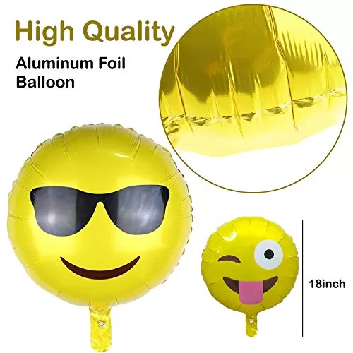 Happy Wink Smiley Theme Foil Balloon for Smiley Theme Party Supply Decoration, 4 image