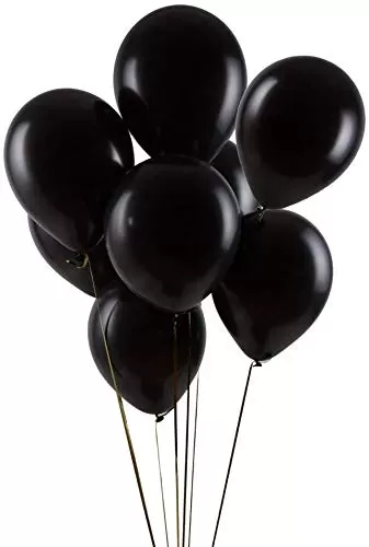 Metallic Brthday Balloons for Decoration (Pack of 50 Black & White), 3 image