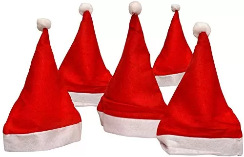 Christmas Decoration Combo 6 Pcs Christmas Hats Free Size + Christmas Banner + 30 Pcs Merry Christmas Printed Balloons ( Pack of 37), 3 image