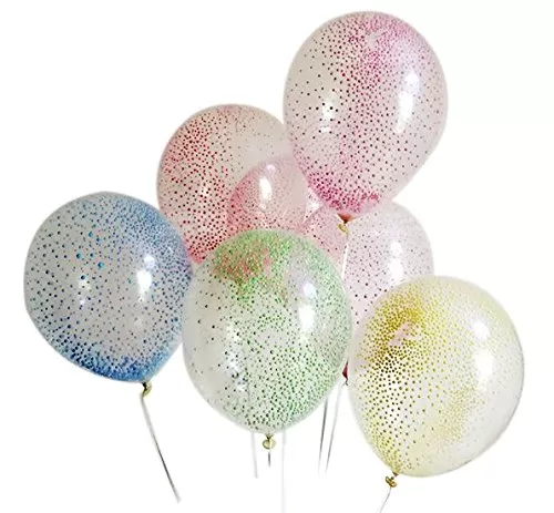 Confetti Latex Balloons Filled with Multicolour Foam - 5 Pieces, 2 image