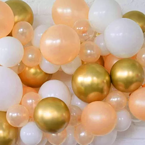 Products HD Metallic Finish Balloons for Brthday / Anniversary Party Decoration ( Gold Rosegold White ) Pack of 100, 2 image