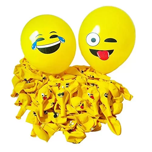 Printed Emoji Smiley Face Expression Balloon (Yellow-Emoji-Pack of 100), 2 image