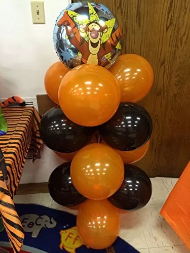 Horror Scary Halloween Theme Party Balloon Combo 10 Plain Orange Balloon +10 Plain Black Balloon + 10 Danger Face Balloon ( Pack of 30 ), 3 image