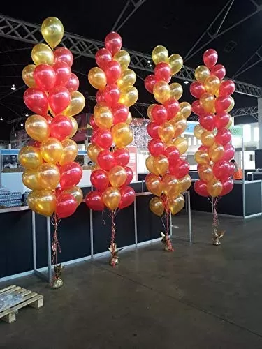 Products HD Metallic Finish Balloons for Brthday / Anniversary Party Decoration ( Red Golden ) Pack of 30, 2 image