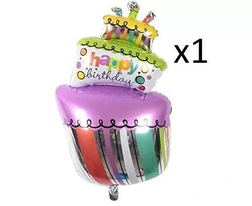 Happy Brthday Cake Foil Balloon Decoration Set -2 Balloon (Pack of 5), 2 image