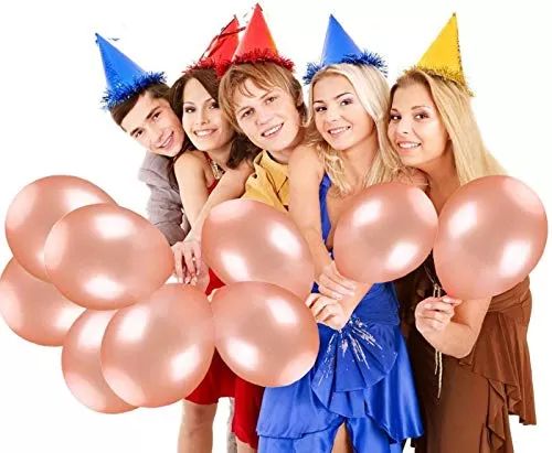 Products HD Metallic Finish Balloons for Brthday / Anniversary Party Decoration ( Rose Gold Color ) Pack of 100, 5 image