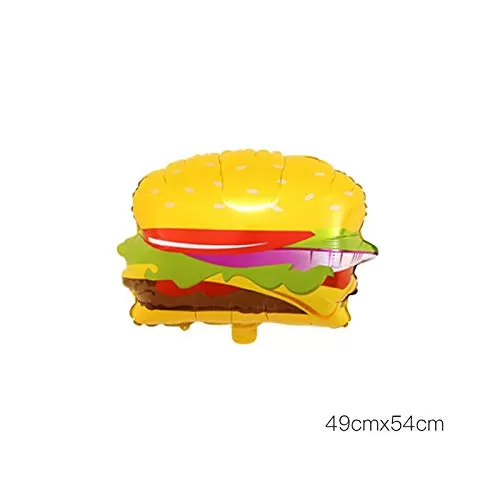 Large Burger Shape Food (Set of 2) Foil Balloons Large 21 inch Party Balloons for Any Office Home Party Decoration Accessory, 3 image