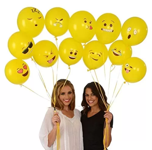 Smiley Balloon Printed Face Expression Latex Balloon 30 Pcs Yellow/Emoji Balloon/Smiley Balloon/Brthday Decoration/Brthday Balloon(Yellow-Emoji-Pack of 30), 4 image