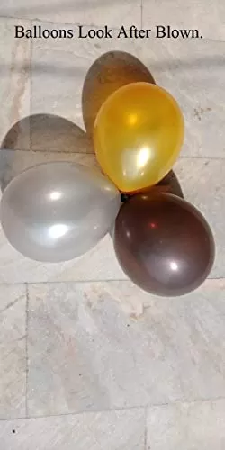 Products 10 Inch Metallic Hd Shiny Toy Balloons - Gold Silver Brown for Decoration and Party (20 Pcs), 3 image