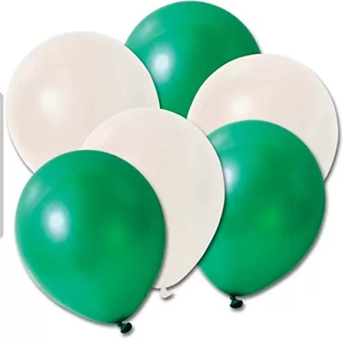 Products HD Metallic Finish Balloons for Brthday / Anniversary Party Decoration ( Light Green Dark Green White ) Pack of 50, 3 image