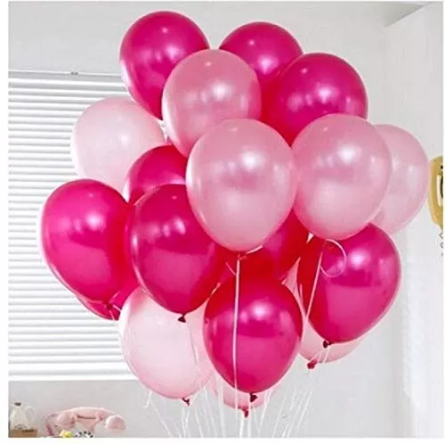 Products 10 Inch Metallic Hd Shiny Toy Balloons - Light Pink Dark Pink for Decoration and Party (20 Pcs), 2 image