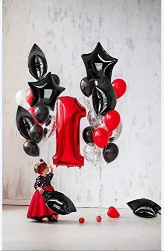 Products Star Foil Balloons Black Set of 5 Pcs (Size - 18 inches), 3 image