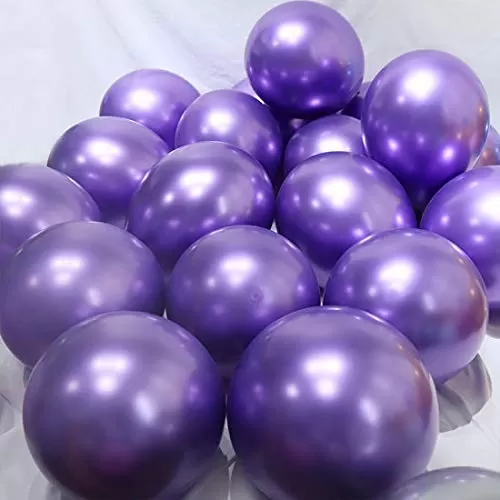 Products 10 Inch Metallic Hd Shiny Toy Balloons - Purple Black for Decoration and Party (20 Pcs), 2 image