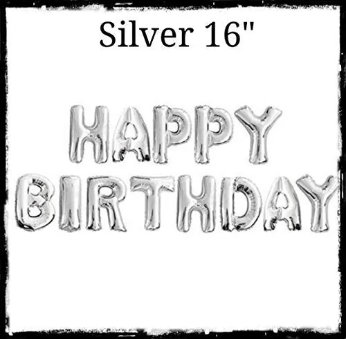 Products Happy Brthday Foil Balloon (Silver) + 2 Pieces Silver Fringe Curtain (3 * 6 Feet) + Pack of 25 Pieces Metallic Balloons (Golden Silver Black), 3 image